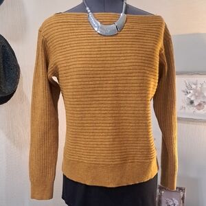 Babaton Mustard Off-the-Shoulder Sweater